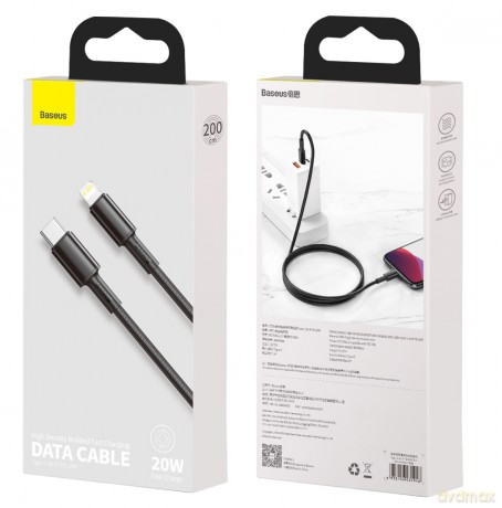 Baseus High Density Braided Kabel Type-C Lightning Power Delivery 20W 18W do serii iPhone 12