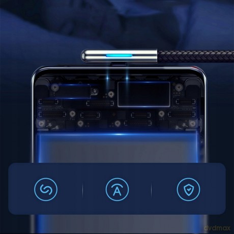 Baseus Iridescent Lamp HW Kątowy kabel USB - Type-C Huawei Super Charge 5A 40W 2m