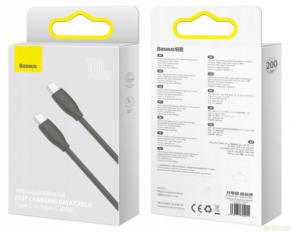 Baseus Jelly Liquid Silica Gel Kabel USB-C Type-C 100W Power Delivery QC4.0 AFC 5A 2m