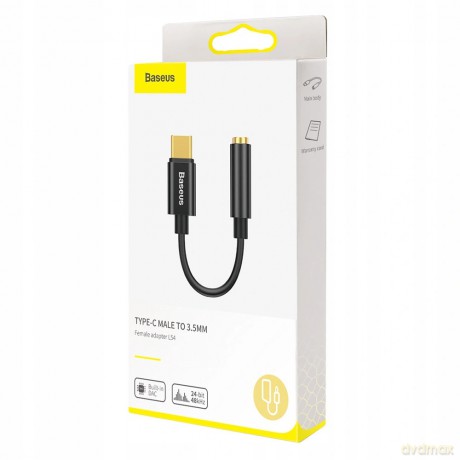 Baseus L54 Adapter Audio przejściówka z USB-C Type-C na Mini Jack 3.5mm DAC