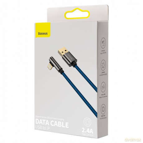 Baseus Legend Series Kabel kątowy USB - Lightning 2.4A 1m z diodą LED do iPhone