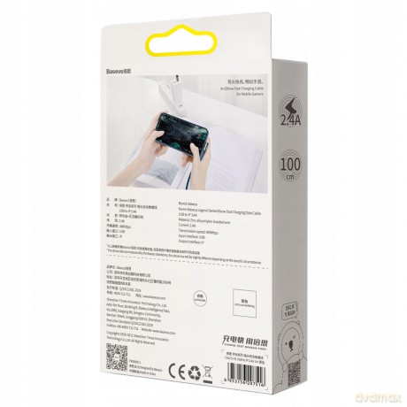 Baseus Legend Series Kabel kątowy USB - Lightning 2.4A 1m z diodą LED do iPhone