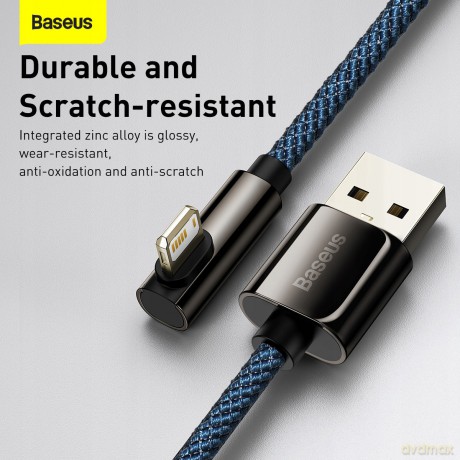 Baseus Legend Series Kabel kątowy USB - Lightning 2.4A 1m z diodą LED do iPhone