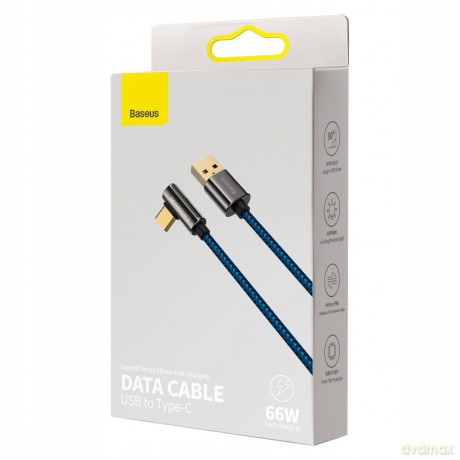 Baseus Legend Series Kabel kątowy USB - Type-C 66W 6A do Huawei Xiaomi Honor