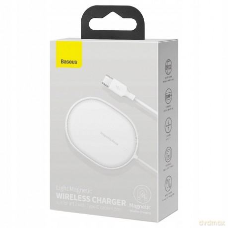 Baseus Light Magnetic Uniwersalna ładowarka indukcyjna bezprzewodowa Qi 15W MagSafe do iPhone 12
