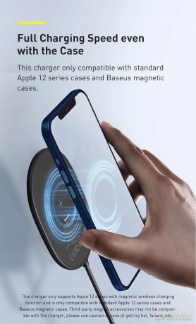 Baseus Light Magnetic Uniwersalna ładowarka indukcyjna bezprzewodowa Qi 15W MagSafe do iPhone 12