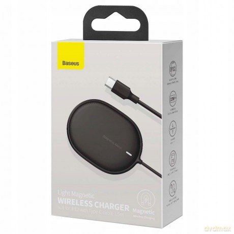 Baseus Light Magnetic Uniwersalna ładowarka indukcyjna bezprzewodowa Qi 15W MagSafe do iPhone 12