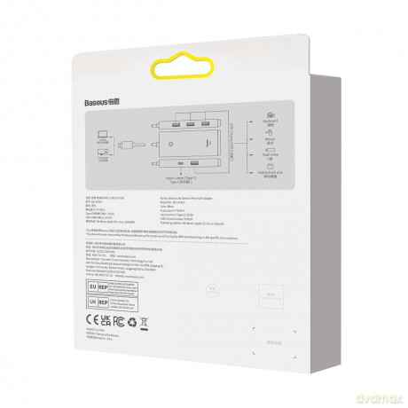 Baseus Lite Series 4-Port HUB adapter rozdzielacz USB-C - USB 3.0 *4 100cm