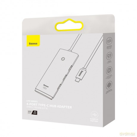 Baseus Lite Series 4-Port HUB adapter rozdzielacz USB-C - USB 3.0 *4 100cm