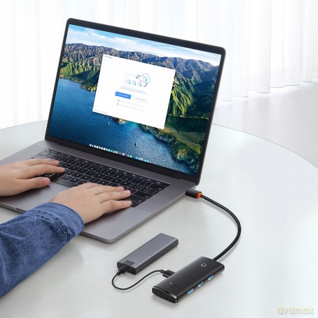 Baseus Lite Series 4-Port HUB adapter rozdzielacz USB-C - USB 3.0 *4 25cm