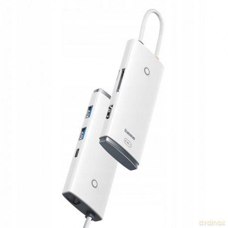 Baseus Lite Series 6-Port Adapter HUB USB-C 2x USB3.0 HDMI USB-C PD 100W TF SD