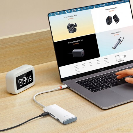 Baseus Lite Series 6-Port Adapter HUB USB-C 2x USB3.0 HDMI USB-C PD 100W TF SD