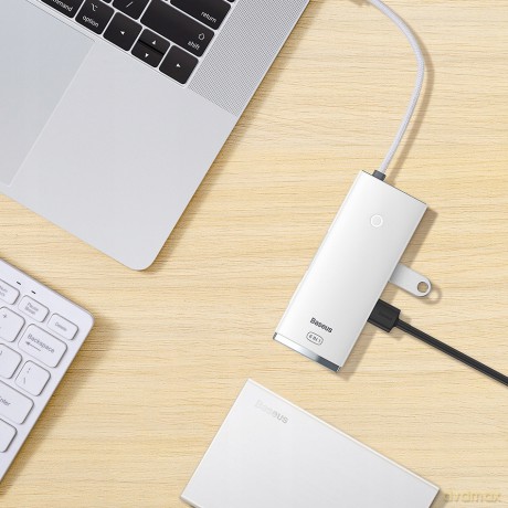 Baseus Lite Series 6-Port Adapter HUB USB-C 2x USB3.0 HDMI USB-C PD 100W TF SD