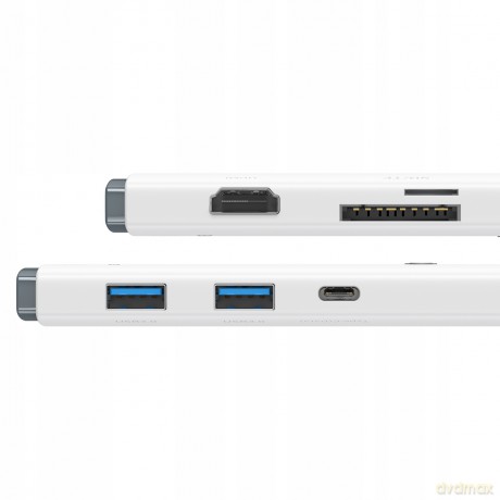 Baseus Lite Series 6-Port Adapter HUB USB-C 2x USB3.0 HDMI USB-C PD 100W TF SD