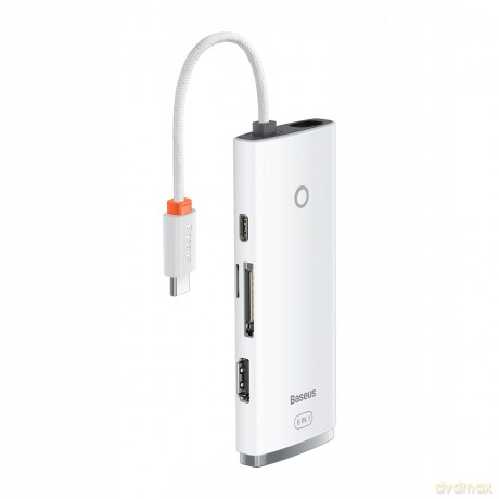 Baseus Lite Series 6-Port Adapter HUB USB-C 2x USB3.0 HDMI USB-C PD 100W TF SD