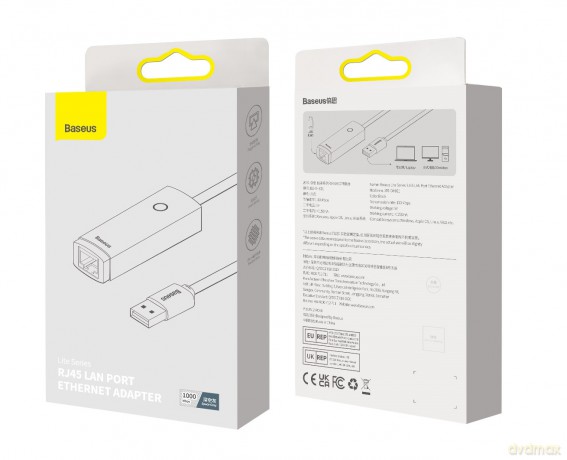 Baseus Lite Series Karta sieciowa adapter USB - Gigabit Lan RJ45 100/1000Mb
