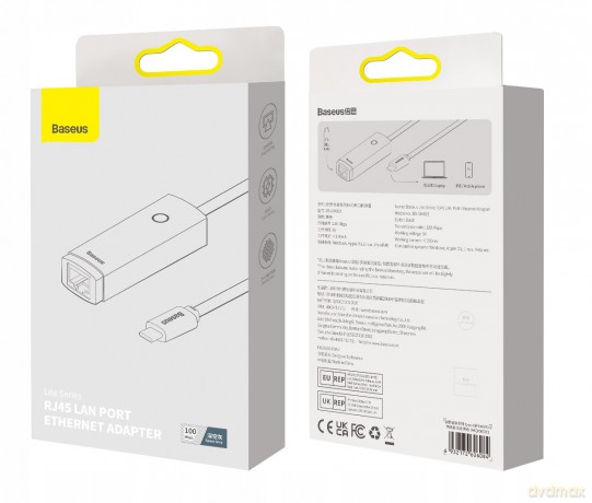 Baseus Lite Series Karta sieciowa adapter USB-C - Gigabit Lan RJ45 100Mb