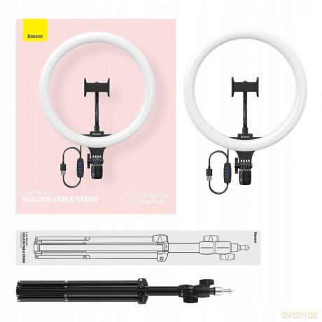 Baseus Live Stream Lampa pierścieniowa LED 12'' ring kosmetyczna + statyw
