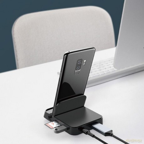 Baseus Mate Docking Inteligentna stacja dokująca Type-C 15W Adapter HUB HDMi 4k30hz 3xUSB SD Micro SD