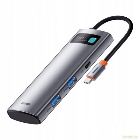 Baseus Metal Gleam Adapter HUB 7w1 USB-C 100W HDMI 4K USB3.0 USB-C TF/SD