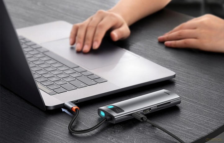 Baseus Metal Gleam Adapter HUB 7w1 USB-C 100W HDMI 4K USB3.0 USB-C TF/SD