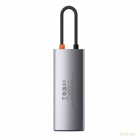 Baseus Metal Gleam Series 6-in-1 Adapter HUB USB-C - HDMI 4K 3x USB3.0 USB-C RJ45 PD 100W