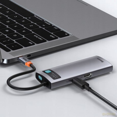 Baseus Metal Gleam Series 6-in-1 Adapter HUB USB-C - HDMI 4K 3x USB3.0 USB-C RJ45 PD 100W