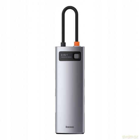 Baseus Metal Gleam Series 8-in-1 Adapter HUB USB-C - HDMI 4K 3x USB3.0 USB-C RJ45 SD TF PD 100W