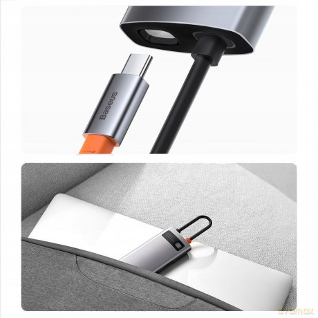 Baseus Metal Gleam Series 8-in-1 Adapter HUB USB-C - HDMI 4K 3x USB3.0 USB-C RJ45 SD TF PD 100W