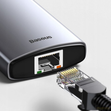 Baseus Metal Gleam Series 8-in-1 Adapter HUB USB-C - HDMI 4K 3x USB3.0 USB-C RJ45 SD TF PD 100W
