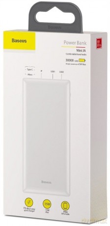 Baseus Mini JA Power Bank 30000mAh 3x USB Type-C 3A Power Delivery 15W