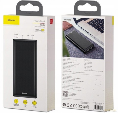 Baseus Mini JA Power bank 3A 30000mAh 3x USB USB-C Power Delivery 15W