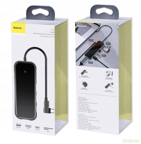 Baseus Multi-functional HUB Adapter przejściówka HUB USB-C - 3xUSB 3.0 HDMI SD/TF PD 60W