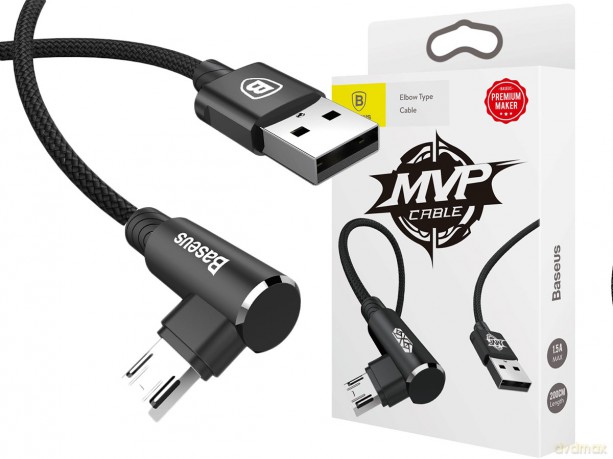 Baseus MVP Elbow Wzmocniony kabel kątowy przewód USB - Micro USB dwustronny 1.5A 2M