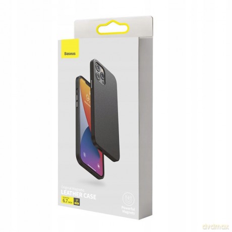 Baseus Original Magnetic Obudowa pokrowiec case etui magnetyczne skórzane do iPhone 12 Pro Max 6.7''