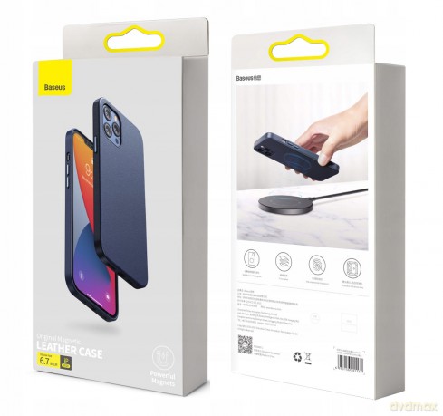 Baseus Original Magnetic Obudowa pokrowiec case etui magnetyczne skórzane do iPhone 12 Pro Max 6.7''
