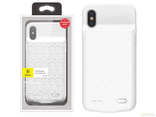 Baseus Plaid Backpack Etui z baterią Power Bank case do iPhone X 3500mAh *EOL