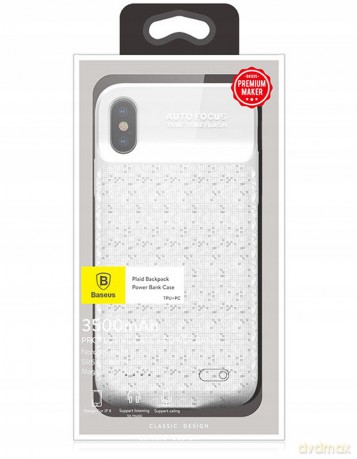 Baseus Plaid Backpack Etui z baterią Power Bank case do iPhone X 3500mAh *EOL