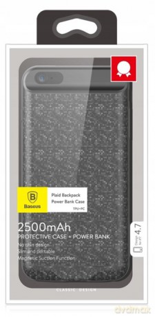 Baseus Plaid Cienkie etui case z wbudowaną baterią Power Bank do iPhone 7 8 *EOL