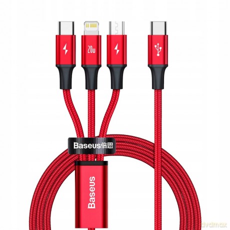 Baseus Rapid Kabel 3w1 USB-C - USB-C Lightning Micro Power Delivery 20W 3.5A