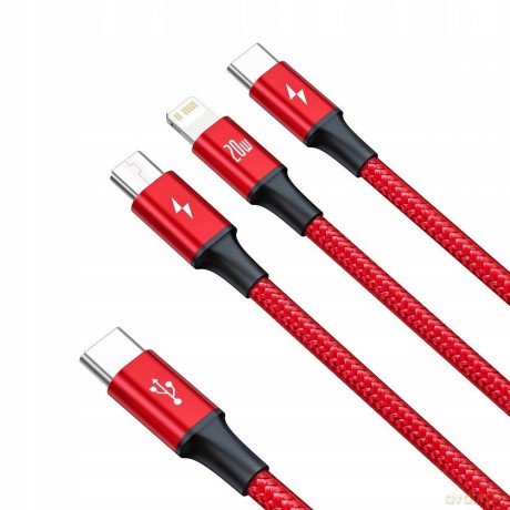 Baseus Rapid Kabel 3w1 USB-C - USB-C Lightning Micro Power Delivery 20W 3.5A
