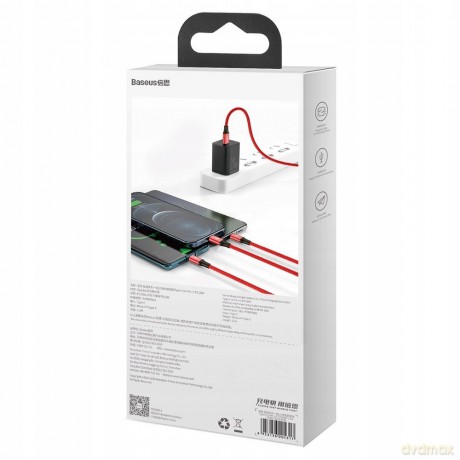 Baseus Rapid Kabel 3w1 USB-C - USB-C Lightning Micro Power Delivery 20W 3.5A