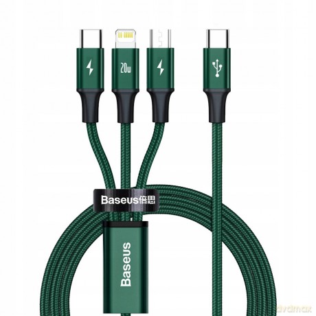 Baseus Rapid Kabel 3w1 USB-C - USB-C Lightning Micro Power Delivery 20W 3.5A