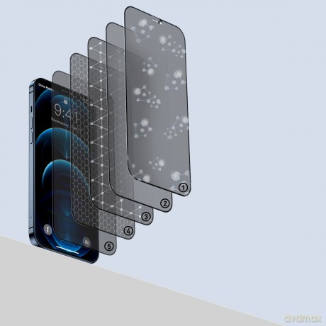 Baseus SGAPIPH67N-KT01 Szkło hartowane prywatyzujące 2szt Full 3D do iPhone 12 Pro Max