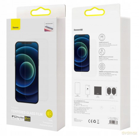 Baseus SGBL060802 Szkło hartowane 9h do iPhone 12 Pro Max (2 szt.)