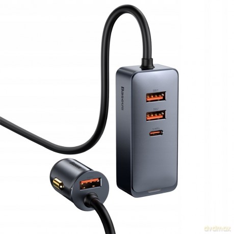 Baseus Share Togheter Ładowarka samochodowa z rozgałęźnikiem 4x USB USB-C 120W Powe Delivery Quick Charge 4.0