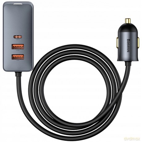 Baseus Share Togheter Ładowarka samochodowa z rozgałęźnikiem 4x USB USB-C 120W Powe Delivery Quick Charge 4.0