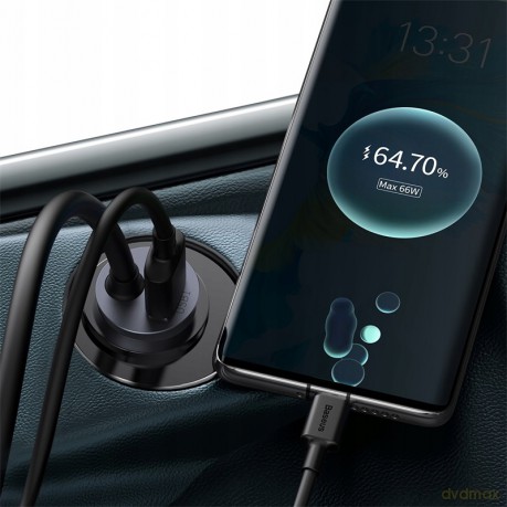 Baseus Share Togheter Ładowarka samochodowa z rozgałęźnikiem 4x USB USB-C 120W Powe Delivery Quick Charge 4.0