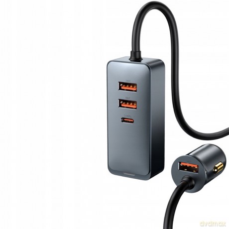 Baseus Share Togheter Ładowarka samochodowa z rozgałęźnikiem 4x USB USB-C 120W Powe Delivery Quick Charge 4.0