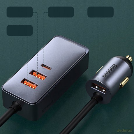Baseus Share Togheter Ładowarka samochodowa z rozgałęźnikiem 4x USB USB-C 120W Powe Delivery Quick Charge 4.0